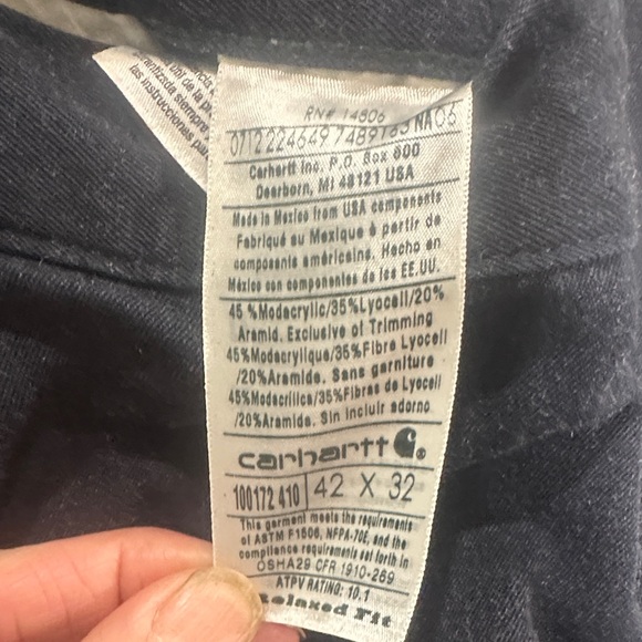 Carhartt FR Dark Blue and Black Pants Set of 3 42x32 - Picture 8 of 14